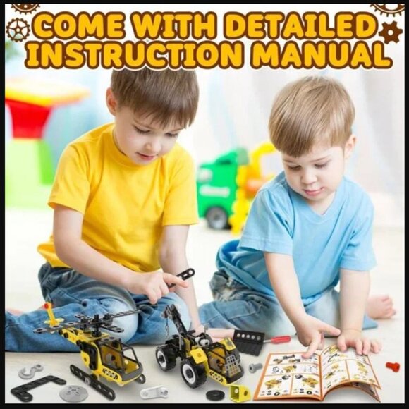 NEW STEM Building Set TOY CONSTRUCTION Trucks Educational Learning Excavator 8 i - Picture 6 of 7